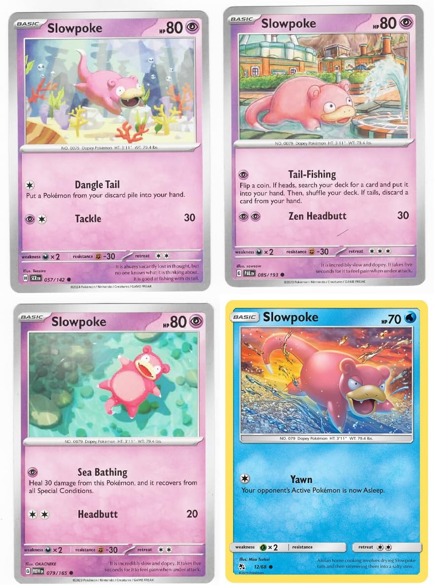 Amazon.com: Slowpoke – x4 Pokemon Card Lot - 057/142 – Stellar